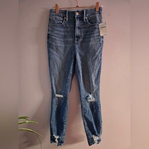 Good American Medium Blue Ripped Skinny Jeans